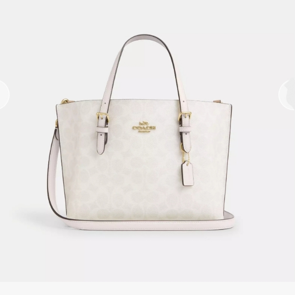 Authentic COACH Mollie Cream Signature Tote Bag